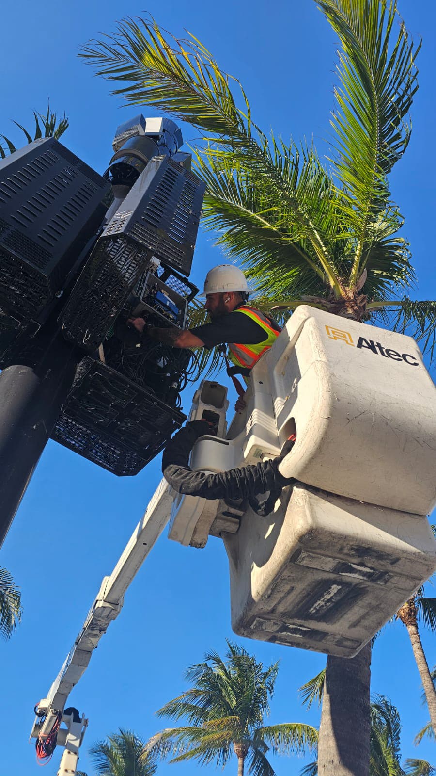 Telecommunications field work for utility infrastructure.